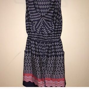 Blue and white dress